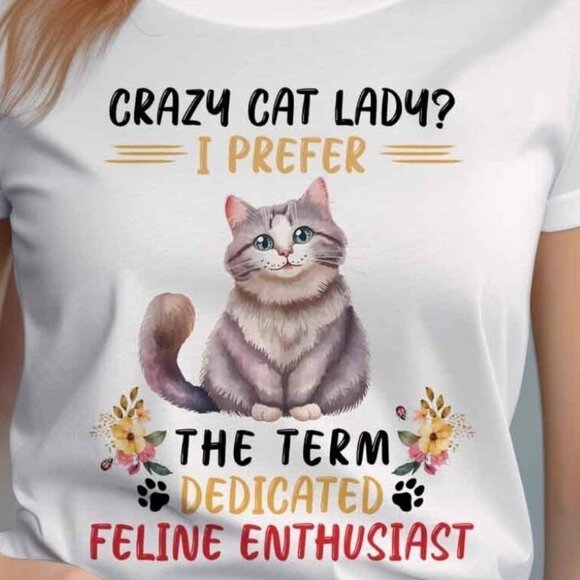 Crazy Cat Lady Tshirt 175 - Picture 2 of 5